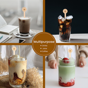 Thân thiện với môi gỗ bạch dương cà phê Stirrer Stick dùng một lần với vòng End thả với cá nhân đóng gói - Product Image 6