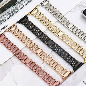 Breloques de luxe pour femmes, bracelets de montre pour <span class=keywords><strong>Apple</strong></span> <span class=keywords><strong>Watch</strong></span> <span class=keywords><strong>8</strong></span> 7 6 5 4 SE, <span class=keywords><strong>Bracelet</strong></span> en métal diamant, 38mm 42mm - Product Image 2