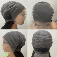 Wig rambut manusia potongan Pixie pendek lurus Wig depan renda transparan 13x4 oranye jahe Virgin India grosir UNTUK WANITA HITAM