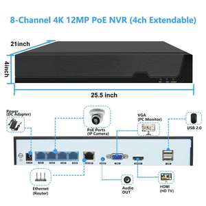 Caméra de sécurité intérieure SkyTV avec audio, vision nocturne et grand angle pour surveillance d'ascenseurs et caisses enregistreuses, caméra réseau - Product Image 5