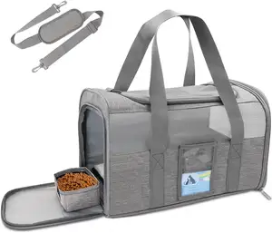 Pet Carrier Airline Approved Cat Carriers for Medium Cats Small Kitty with Soft Mat Foldable Pet Carrier Bag Cat Products