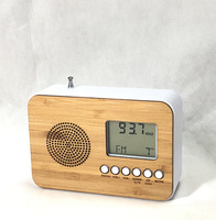Jam Radio Bambu Retro Portabel Digital FM Kampus Elektronik Grosir Jam Alarm Elektronik Kreatif