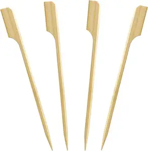 Grosir sumpit dayung bambu datar bbq musim panas untuk tusuk sate 15cm 30cm