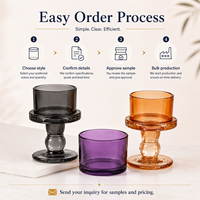 Mini pots à bougies en verre coloré sur piédestal pour les cadeaux de mariage et les marques de cadeaux de luxe