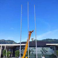 Mât de drapeau portable en acier inoxydable automatique avec tube en acier pour drapeaux, fabriqué en Chine
