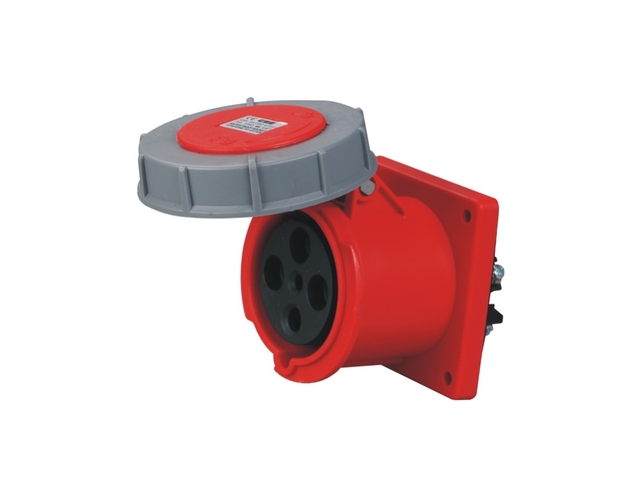 CEE IP67 4 Pin 3p+e 63A 380-415V 3 Phase Flush Mount Female Industrial Socket with Brass/Nylon Construction