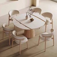 Table et chaises pliantes multifonctionnelles en bois massif nordique, table carrée transformable en table ronde pour petit foyer
