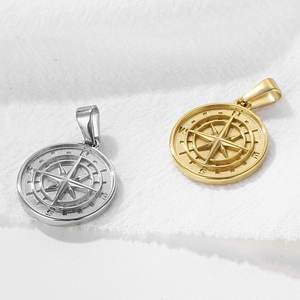 Olivia Religieux Saint Christophe Pendentif Personnalisé En Acier Inoxydable À La Mode Méduse <span class=keywords><strong>Boussole</strong></span> Or 18k Pendentif De Mode pour hommes femmes - Product Image 3