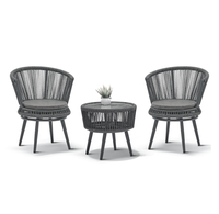 Offre Spéciale : Ensemble de 3 Pièces de Mobilier de Jardin pour Patio et Balcon – Chaises Pivotantes et Table de Café