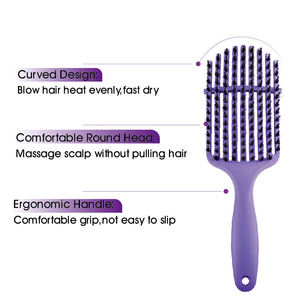 <span class=keywords><strong>Cepillo</strong></span> de Pelo Profesional con Logotipo Personalizado al por Mayor, Curvo, Ventilado, con <span class=keywords><strong>Cerdas</strong></span> de Jabalí, para Hombres y Mujeres, Desenreda, Secado Rápido, Masaje - Product Image 3