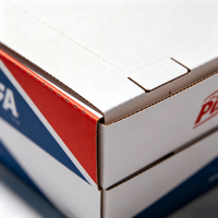 Boîte d'emballage pour pizza biodégradable en carton ondulé blanc sur mesure, fermeture magnétique, impression couleur CMYK