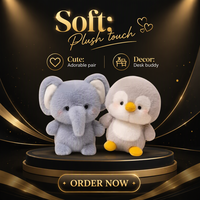 Boneka Hewan Lucu Isi Kapas PP Lembut, Teman Meja Mini, Hadiah Mainan Logo Kustom