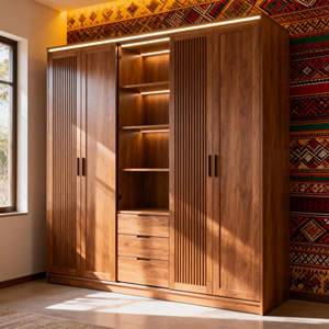 Armario Moderno de Madera Maciza con Cerradura para Apartamento, Dormitorio, Muebles para el Hogar, Vestidor Personalizado - Product Image 1
