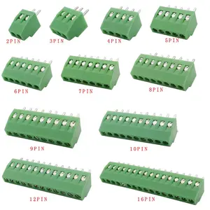 2.54 2P 3P 4P 5P 6P 7P 8P 9P 10P 12P 16P ekleme terminali KF128 teller için 2.54mm PCB vida Mini Terminal blokları