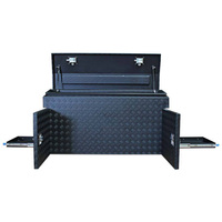 Boîte à outils moderne en aluminium pour caravane, avec auvent coulissant, barbecue Webber et générateur pour le stockage en entrepôt