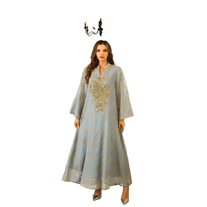 Vestidos de Noche Modestos, Transpirables, Antiestáticos, de Poliéster de Alta Calidad, con Cintura Imperio, para Fiestas Musulmanas, Eid, Abaya para Mujer - Product Image 1