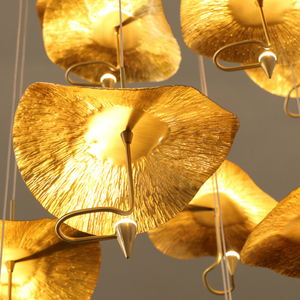 Tất Cả Các Đèn Chùm Đồng Phòng Khách Đèn Vàng Tinh Khiết Đồng Thiết Kế Duplex Tầng Cầu Thang Biệt Thự Lá Sen Đèn - Product Image 6