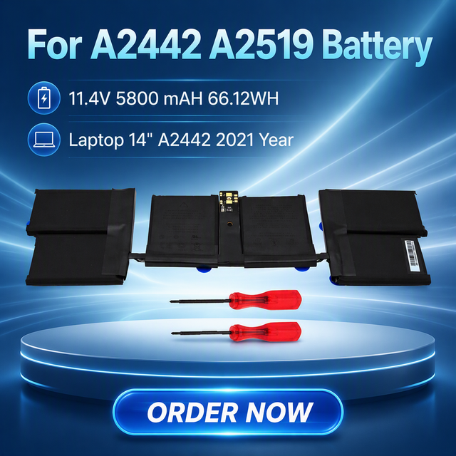 A2519 Laptop Battery for MacBook Pro 14" A2442 A2779 A2918 2021 Year 11.4V 5800 MAH 66.12WH Replacement