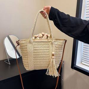 Nuevo Bolso de Mano para <span class=keywords><strong>Mujer</strong></span>, Bolso Tejido Cruzado al Hombro, de Gran Capacidad, Estilo Playa - Product Image 4