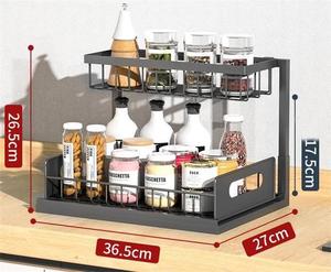 Nouveau Design organisateur à 2 niveaux armoire coulissante sous-évier sous évier organisateurs et rangement pour la cuisine - Product Image 3