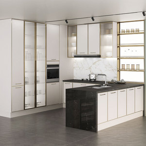 SOFEYIA moderno incompiuto Flat Pack armadi da <span class=keywords><strong>cucina</strong></span> su misura <span class=keywords><strong>cucina</strong></span> completa per progetti di appartamenti vetro laccato MDF - Product Image 1