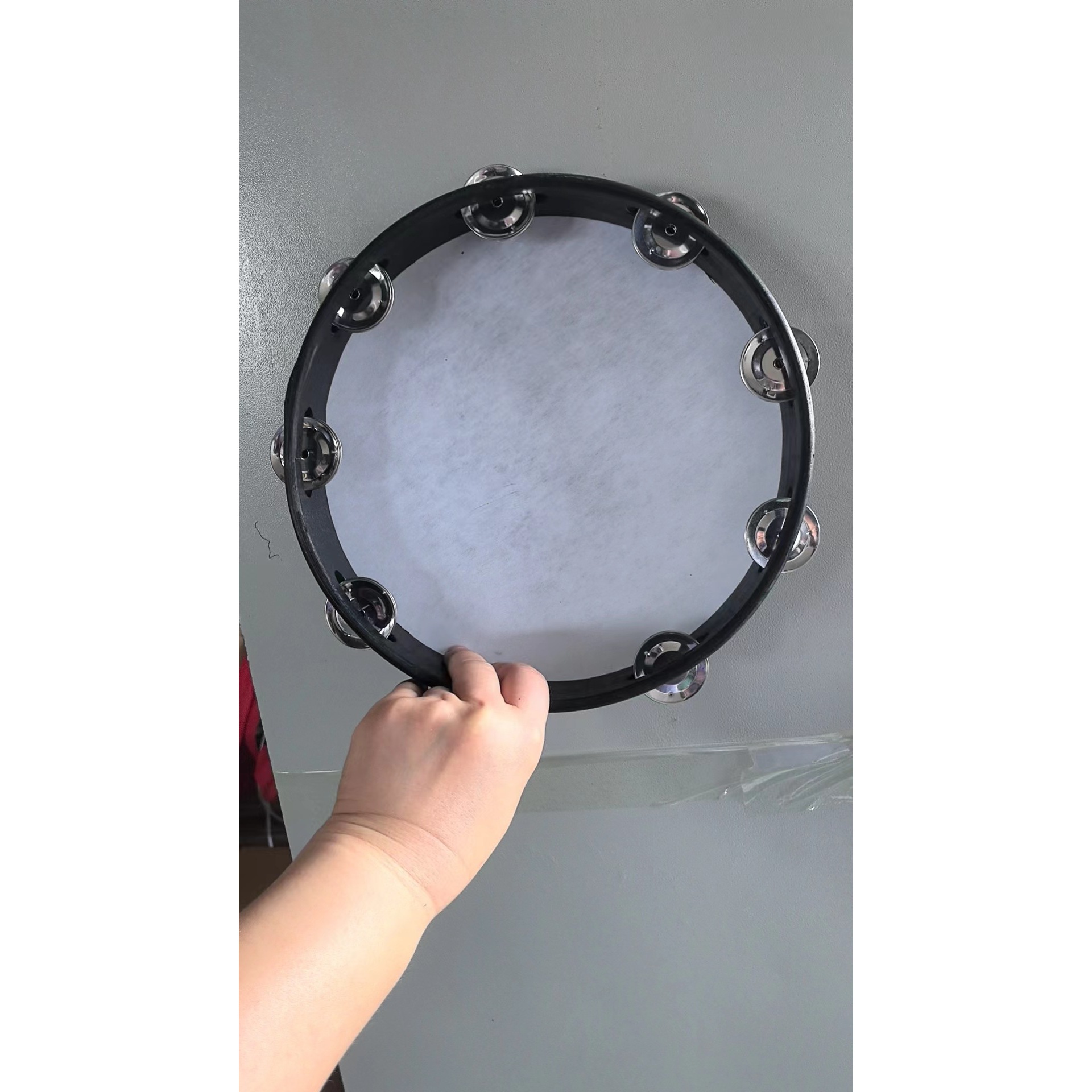 แทมบูรีนสีดำ ขนาด 10 นิ้ว (25 ซม.)