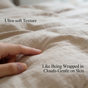 Set di Biancheria da Letto OEM Vintage in Crêpe de Chine a Doppio Strato, Quattro Pezzi, Liscio con Laccetti, 100% Cotone, Set Copripiumino e Lenzuola - Product Image 3