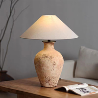 UP Lights Lampe de bureau rétro en céramique avec lampe de table à lueur chaude pour chambre à coucher Table de chevet Style Wabi Sabi Salon Hôtel