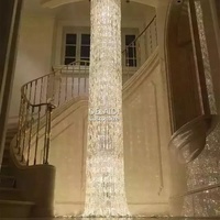 Lustre en cristal en spirale pour hall d'hôtel, lampes en cristal pour salon
