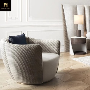 Sillón Giratorio Moderno Personalizado para Sala de Estar con Base de Acero Inoxidable, Silla de Descanso para Hoteles <span class=keywords><strong>y</strong></span> Villas - Product Image 3