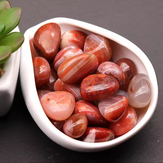 Red agate playing with raw stone quartz products wholesale natural stone healing