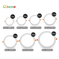 Plafonnier LED encastré rond dimmable 15W 18W 12W, spot LED carré encastré 3W 6W 9W 5000K 6500K
