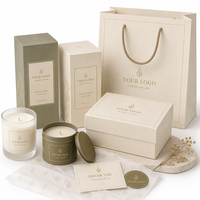 Sacs en papier kraft avec estampage à chaud, enveloppes personnalisées, autocollants imprimés, 250 g/m², emballage de vente au détail pour boutique de bougies, OEM ODM