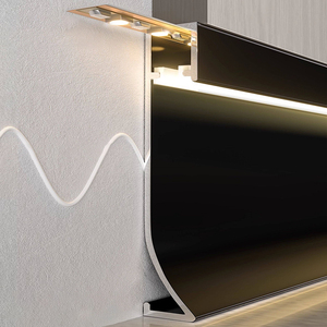 Plinthe LED en alliage d'aluminium à design contemporain, résistante à l'humidité, installation facile, lumineuse - Product Image 2