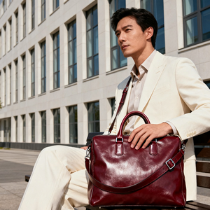 Bolso de mano para documentos de 14 pulgadas de gran capacidad de cuero de grano Superior de Negocios de <span class=keywords><strong>Abogados</strong></span> de moda clásico personalizado, bolso de trabajo para ordenador portátil, maletín - Product Image 5