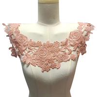 Broderie lumineuse dentelle devant col de poitrine pièce polyester creux corsage mode vêtements pour enfants faux col fleur