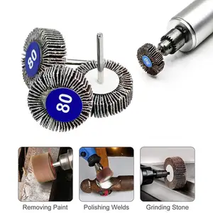 1/8" Shank Flap Wheel Set For Dremel Rotary Tool Die Grinder For Sanding Paint And Rust Abrasive Tools Essential