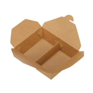 Caja de Comida para Llevar de Papel Kraft de 2 Compartimentos, Contenedor Desechable para Alimentos, Caja de Almuerzo de Papel Impresa Personalizada para Restaurante - Product Image 6