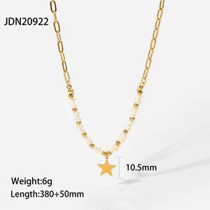 สร้อยคอไข่มุกธรรมชาติขายดี พร้อมจี้รูปดาวสแตนเลสสำหรับผู้หญิง - Product Image 5