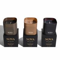 Bougie en verre personnalisée artisanale de luxe NOVA avec logo parfumé, cadeaux pour Diwali, la Saint-Valentin, Noël, les fêtes, les entreprises