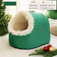 Couverture d'hiver épaissie pour animaux de compagnie, abri portable pour chien et chat, maison fermée chaude pour chat, en tissu à motif animalier, fournitures pour animaux de compagnie