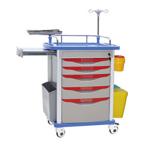 진료소 및 병원용 응급 카트 의료 트롤리 스테인레스 스틸 및 ABS 구조 카트 - Product Image 1