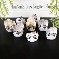 Vente en gros de mini-statues d'ormeaux en quartz clair naturel brut, en forme de cluster transparent, pour la décoration intérieure