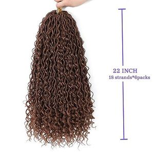 Dreadlocks synthétiques en soie haute température, double trame, pour tresses au crochet, style BOHO Goddess River LOCS, 18/22 pouces, pour cheveux africains - Product Image 4