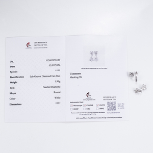Boucles d'oreilles en or blanc 9 carats avec diamants de forme ronde Messi Jewelry MSE-898 pour femmes - Product Image 6