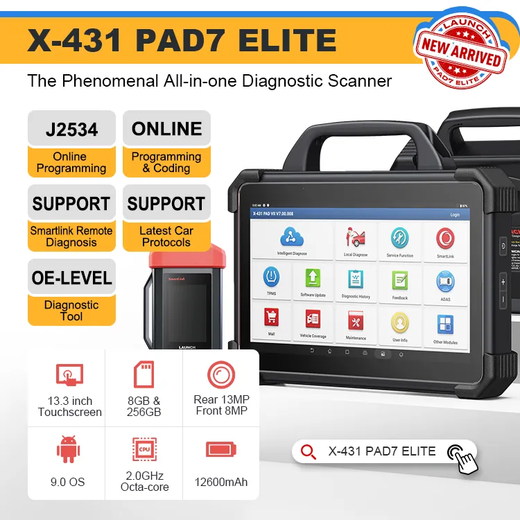 Launch X431 Pad Vii Elite X-431 Pad 7 Car Programmer Ecu Outils de réparation hors ligne Meilleur outil de programmation Ecu en ligne Auto Scanner