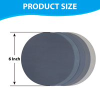 Disque abrasif personnalisable en carbure de silicium de 6 pouces sans perforation, à fixation auto-agrippante, grain 3000 # -10000 #   pour la pierre et le bois