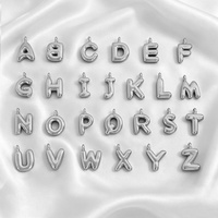 Collier pendentif lettre anglaise en acier inoxydable plaqué or 18 carats, chaîne bambou, accessoires minimalistes DIY, fabriqué en Chine, le plus vendu