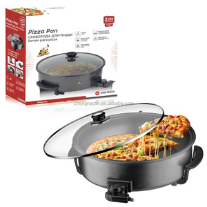 Plancha Eléctrica para Pizza de 1500W, Redonda, de Acero Inoxidable, con Perillas Táctiles, Revestimiento Antiadherente, Control de Temperatura - Product Image 6