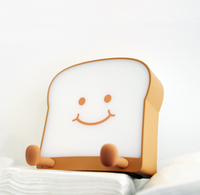 Lampe de chevet créative en forme de pain grillé, support de téléphone portable, lumière USB double face lumineuse, décoration d'intérieur à commande par clignotement